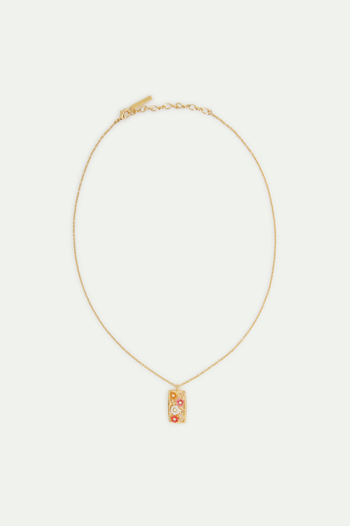 Les Néréides Gold-Plated Openwork Pendant Necklace With Zinnias - Multicolor