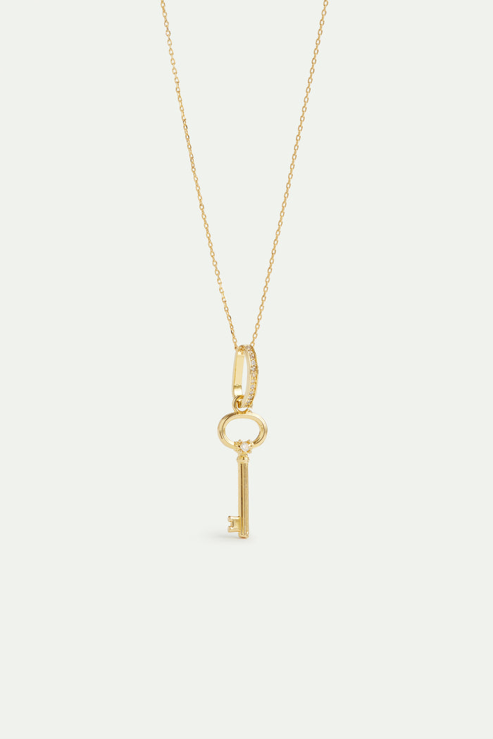 Les Néréides Golden Key Pendant - Mystery And Freedom - Gold