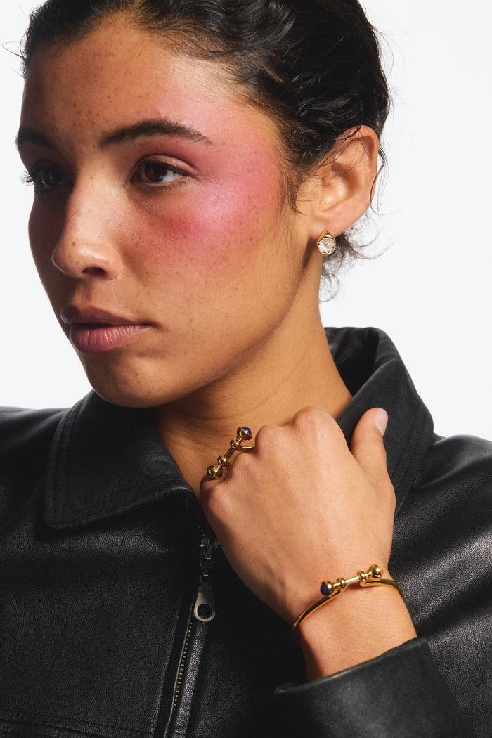 Les Néréides Golden Ring With Lapis Lazuli And Jasper Beads - 8 (56 Mm) / Gold