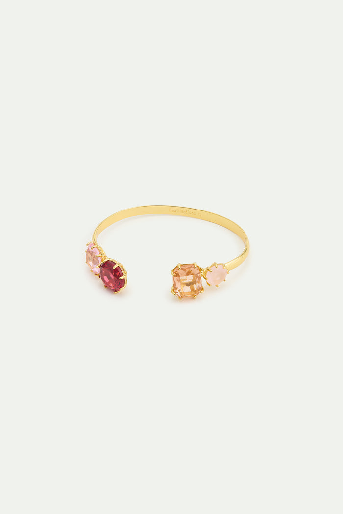 les néréides Gradient Pink Diamantine 4 Stone Cuff Bracelet - S / Pink