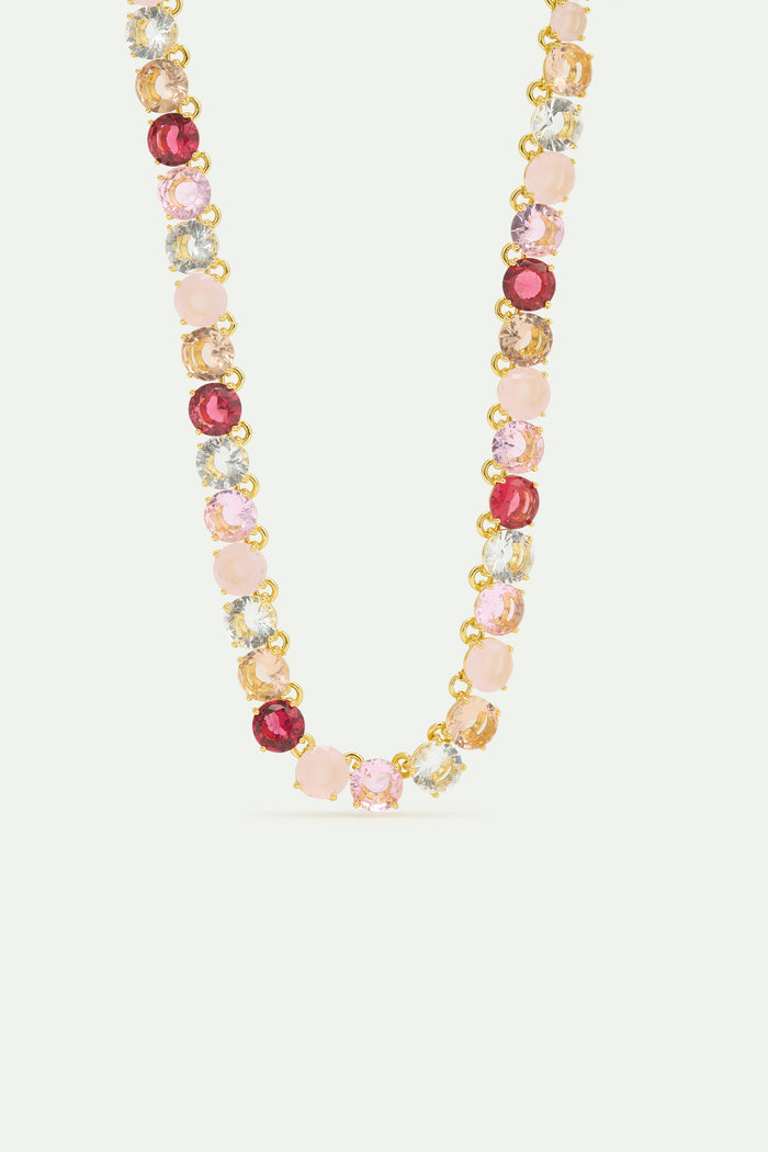 les néréides Gradient Pink Diamantine Choker with Round Stones - Pink