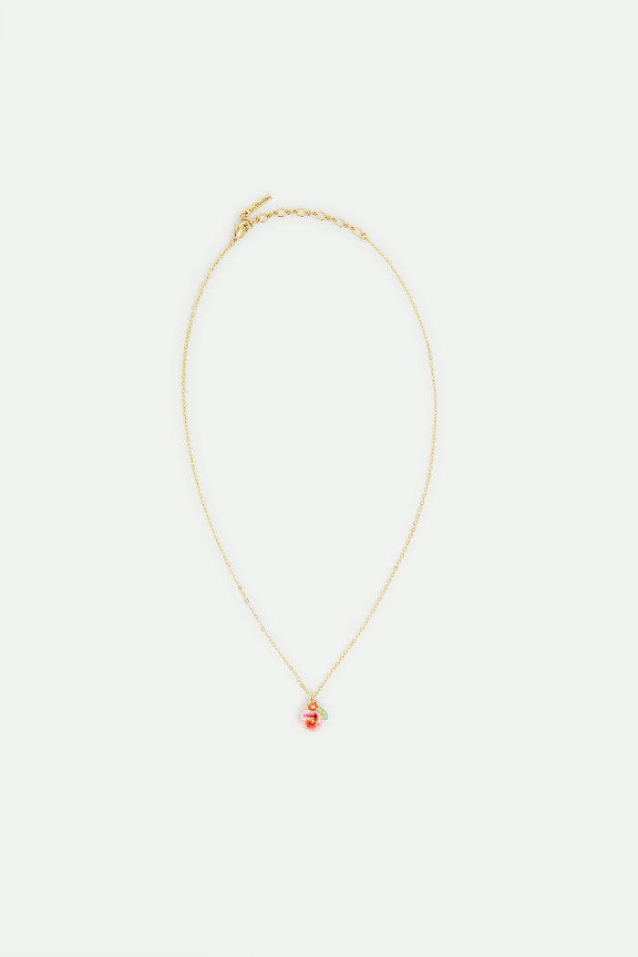 Les Néréides Hollyhock And Faceted Crystal Pendant Necklace - Pink