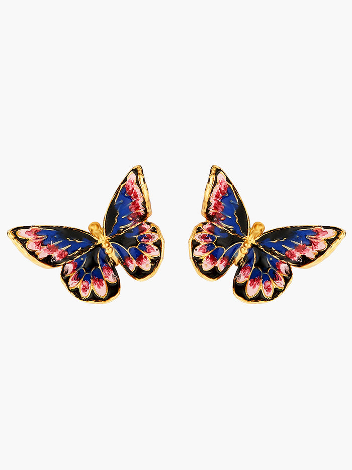les néréides Japanese Emperor Butterfly Post Earrings - Multicolore