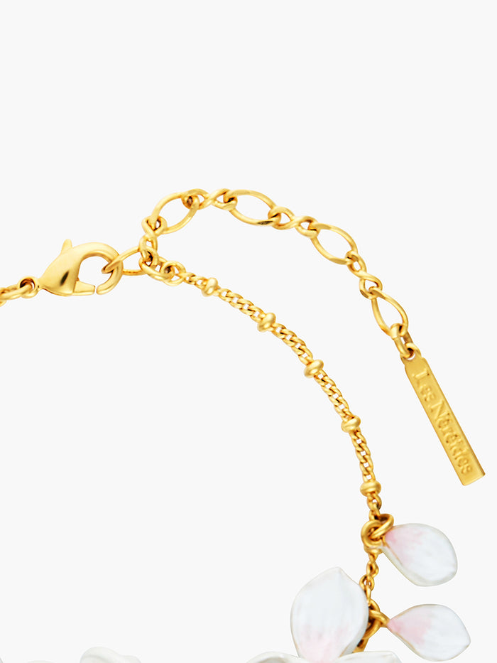 Les Néréides Japanese White Cherry Blossom And Petals Thin Bracelet - Blanc