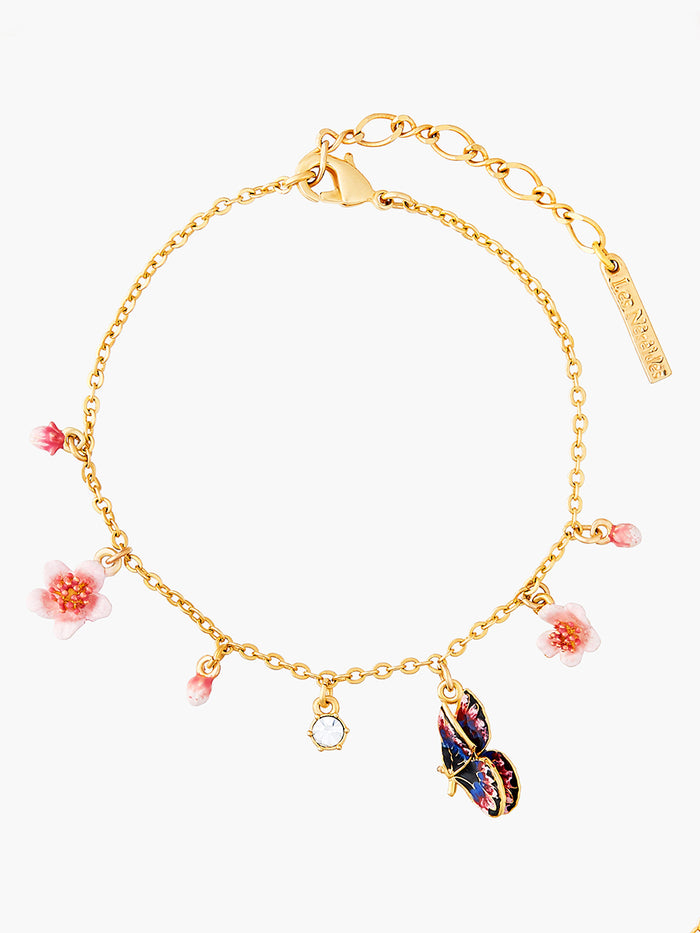les néréides Japanese White Cherry Blossom and Petals Thin Bracelet - Multicolore
