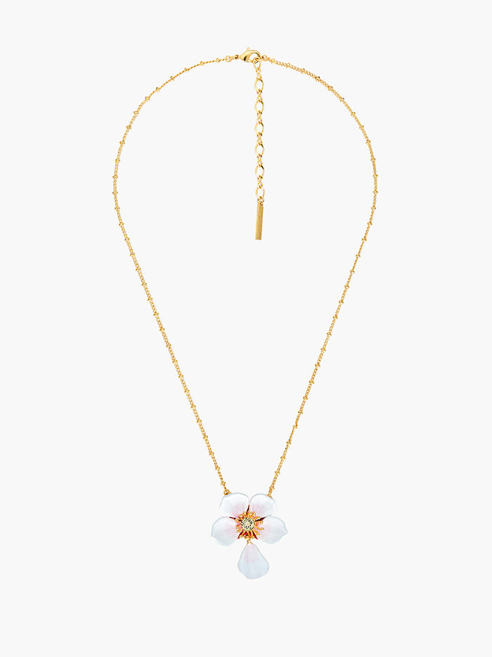 Les Néréides Japanese White Cherry Blossom Pendant Necklace - Blanc