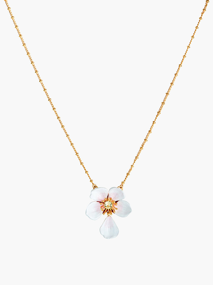 les néréides Japanese white cherry blossom pendant necklace - Blanc