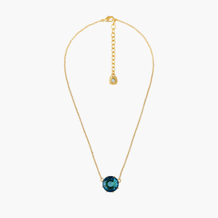 Les Néréides La Diamantine Acqua Azzura Round Stone Pendant Necklace - Cyan Blue
