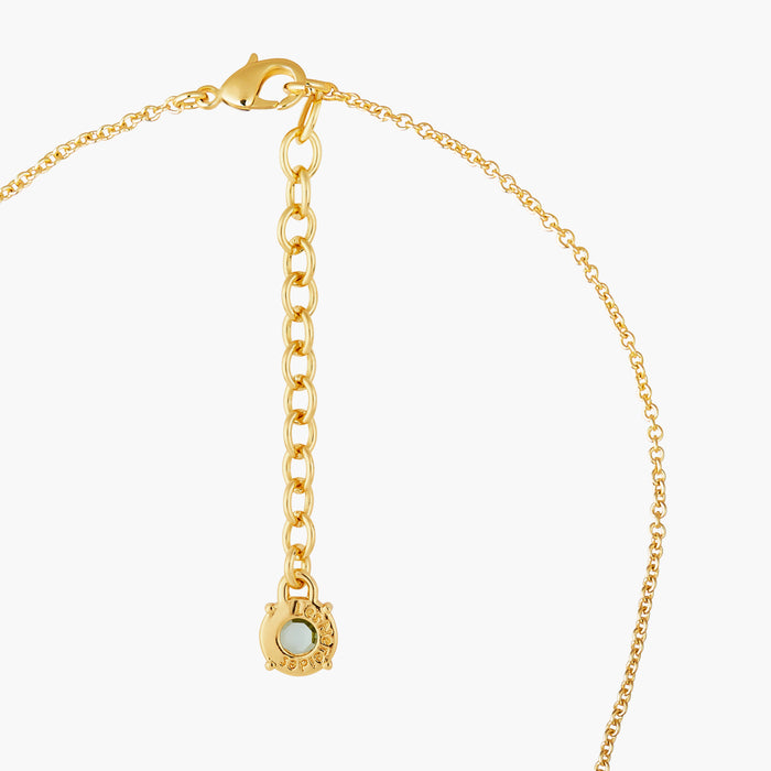 Les Néréides La Diamantine Acqua Azzura Round Stone Pendant Necklace - Cyan Blue