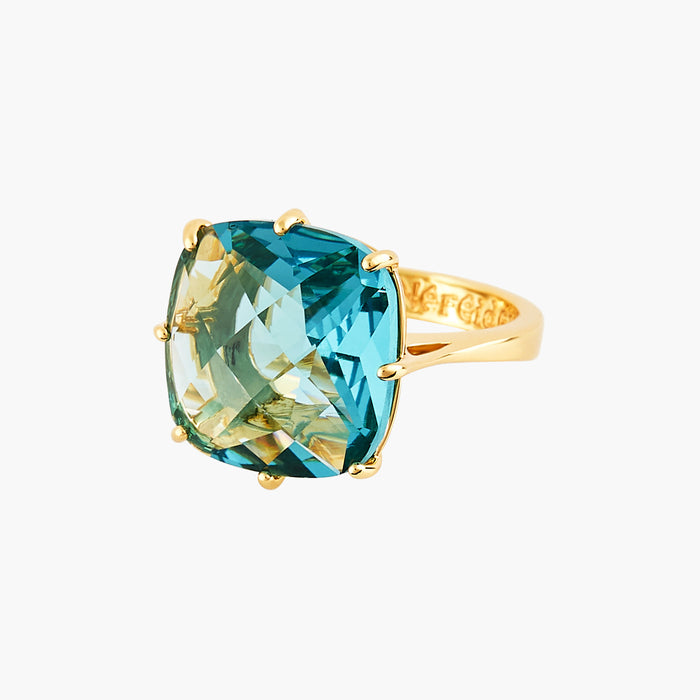 Les Néréides La Diamantine Acqua Azzura Square Stone Solitaire Ring - 5.5 (50 Mm) / Cyan Blue