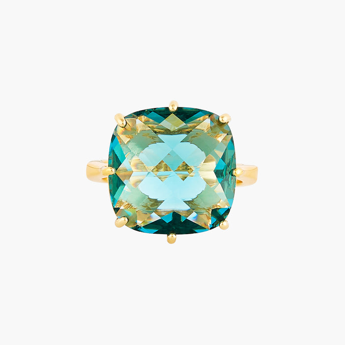 Les Néréides La Diamantine Acqua Azzura Square Stone Solitaire Ring - 5.5 (50 Mm) / Cyan Blue