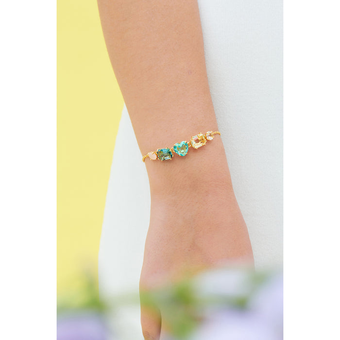 Les Néréides La Diamantine Acqua Azzura Stones Thin Bracelet - Cyan Blue