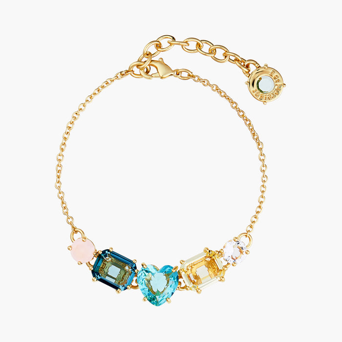 les néréides La Diamantine Acqua Azzura Stones Thin Bracelet - Cyan Blue