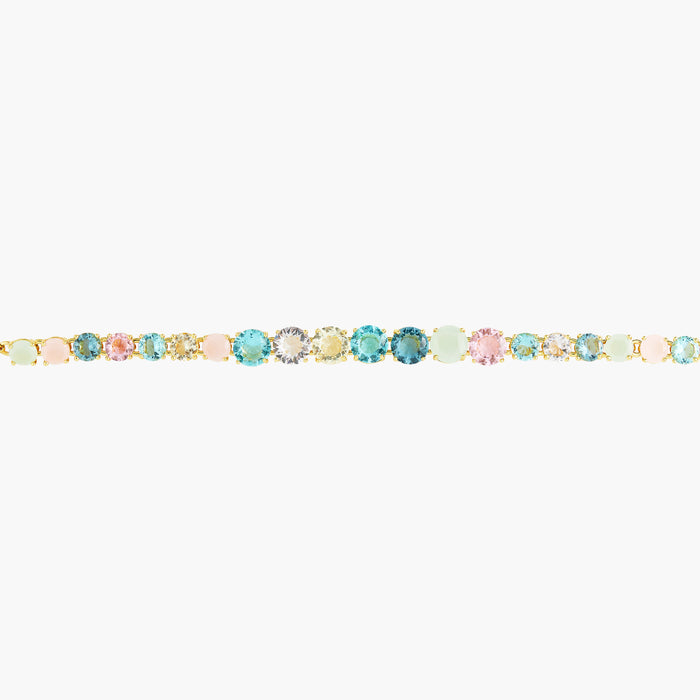 Les Néréides La Diamantine Aqua Azzura Stones Luxurious One Row Bracelet - Cyan Blue