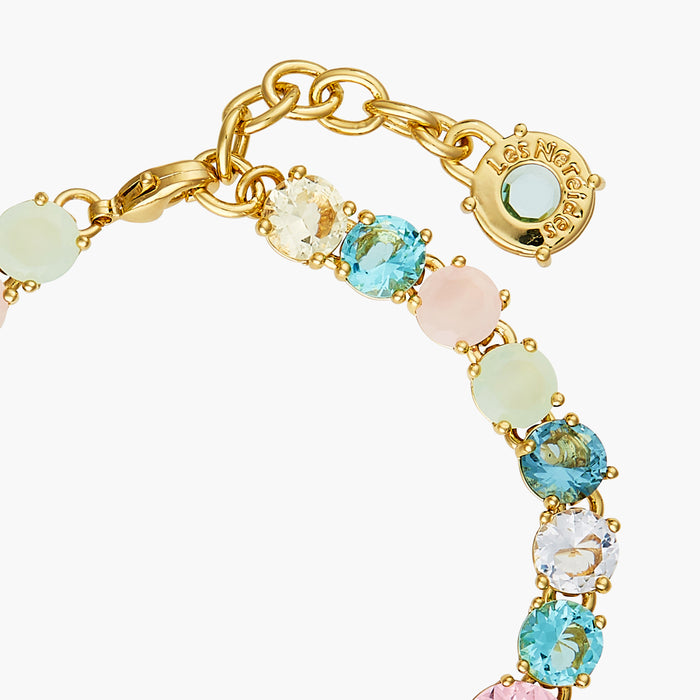 Les Néréides La Diamantine Aqua Azzura Stones Luxurious One Row Bracelet - Cyan Blue