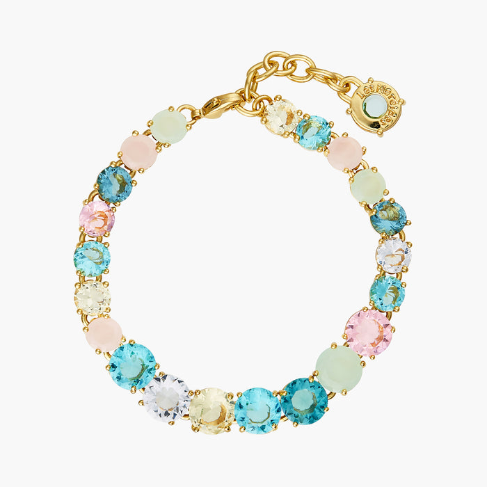 les néréides La Diamantine Aqua Azzura Stones Luxurious one row Bracelet - Cyan Blue