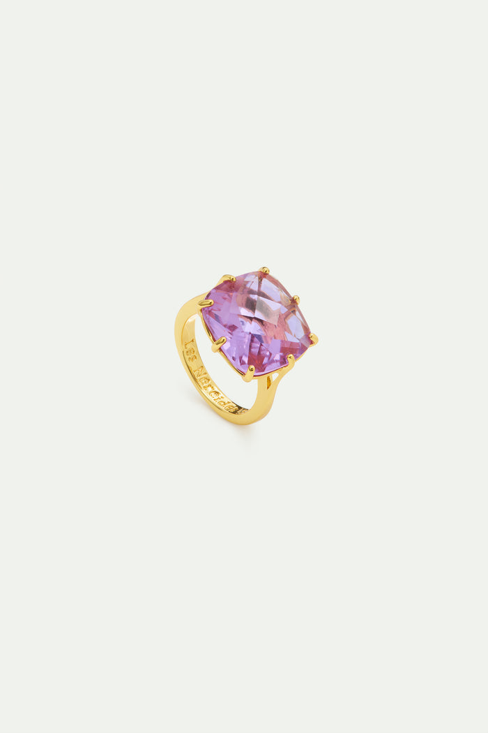 les néréides Lavender Diamantine Square Stone Solitaire Ring - 5.5 (50 mm) / Purple