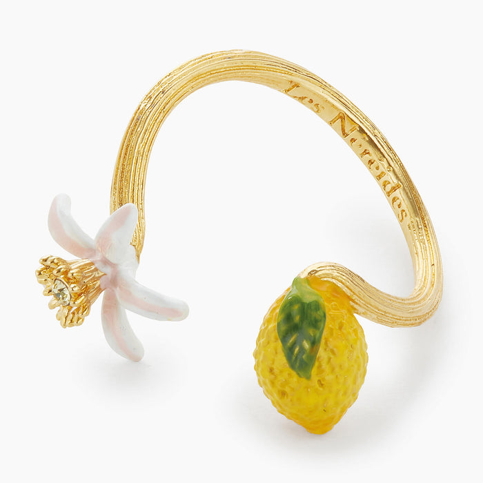 Les Néréides Lemon And Lemon Blossom Adjustable Ring - Jaune