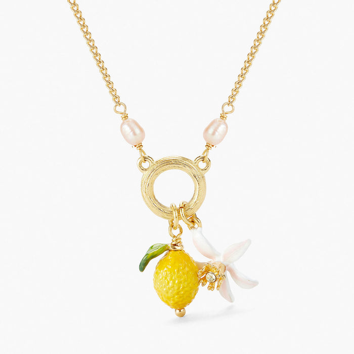 Les Néréides Lemon And Lemon Blossom Pendant Necklace - Yellow