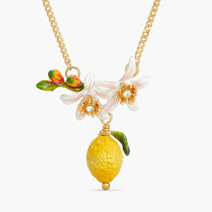 Les Néréides Lemon Flower Bud And Lemon Blossom Necklace - Yellow