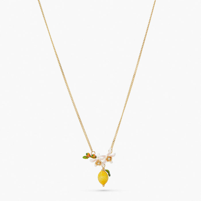 Les Néréides Lemon Flower Bud And Lemon Blossom Necklace - Yellow
