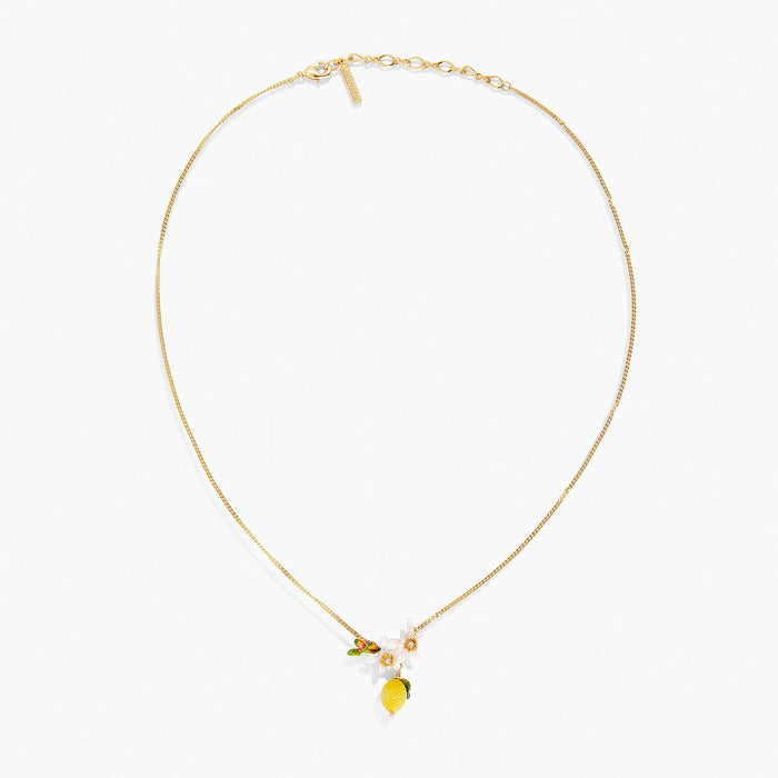 les néréides Lemon Flower Bud and Lemon Blossom Necklace - Yellow