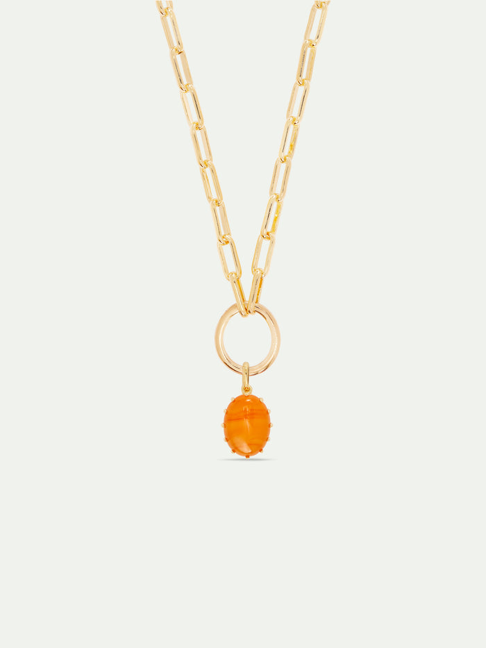 Les Néréides Amber Stone Pendant - Gold