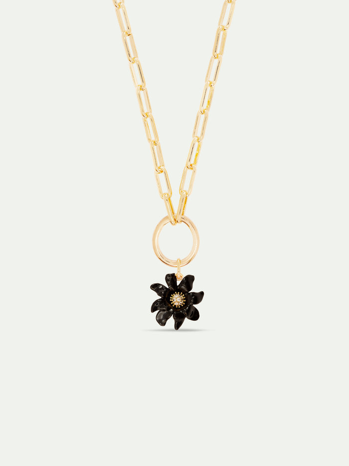 Les Néréides Black Lily Flower Pendant - Black