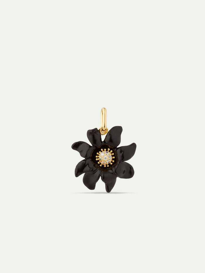 les néréides Black Lily Flower Pendant - Black