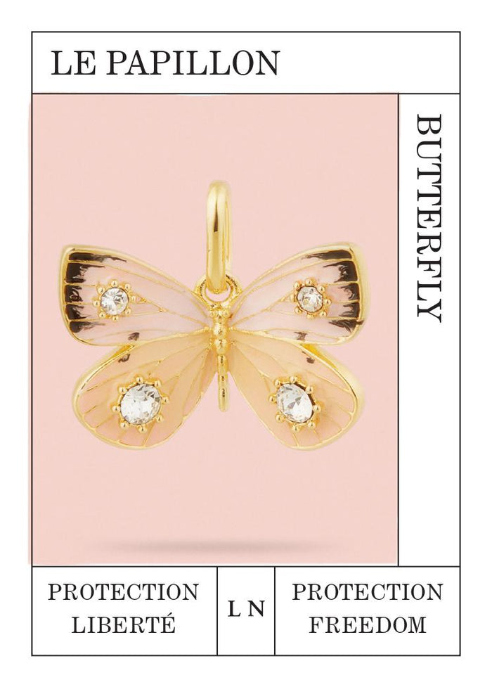 Les Néréides Butterfly Pendant - Pink