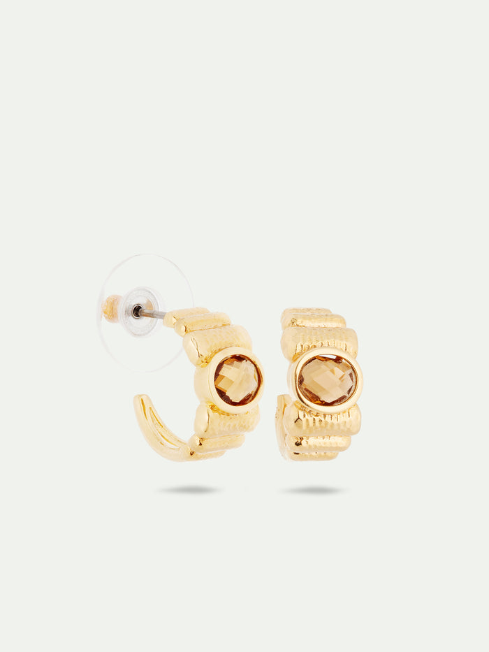 Les Néréides Gold And Wavy Hoop Earrings - Brown