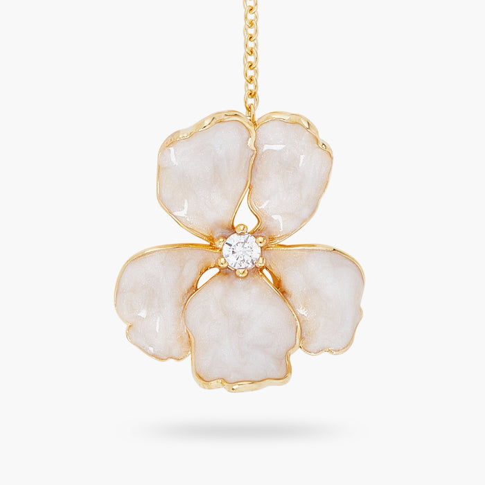 Les Néréides Gold Iris Pendant Necklace - White