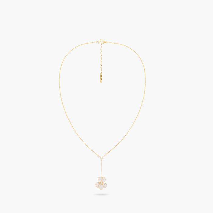 Les Néréides Gold Iris Pendant Necklace - White