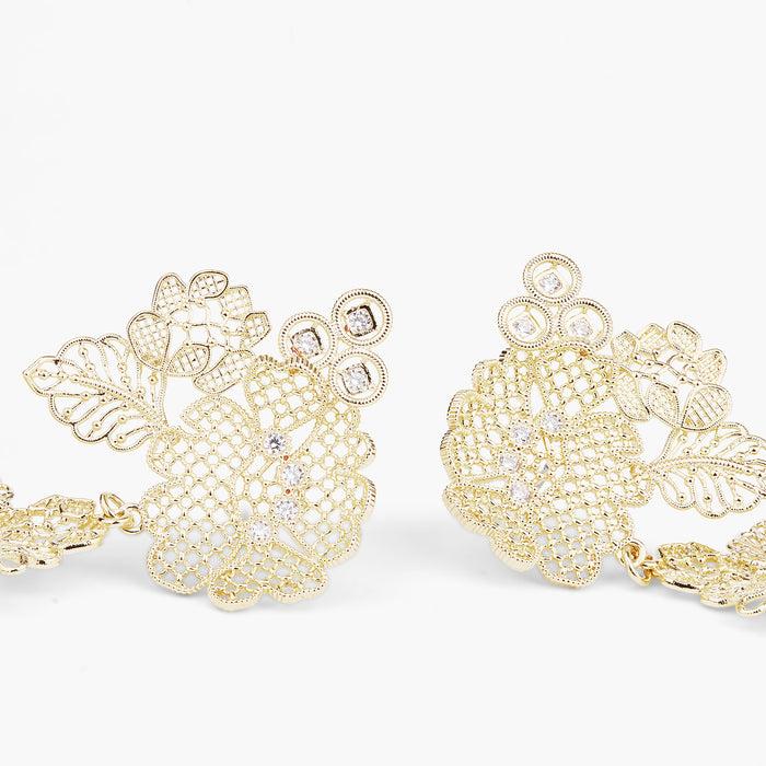 Les Néréides Gold Thread Post Earrings - Yellow