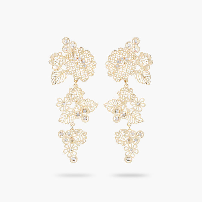 les néréides Gold Thread Post Earrings - Yellow