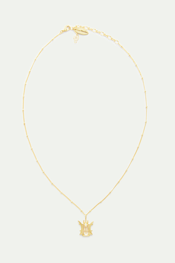 Les Néréides Golden Lyre Pendant Necklace - Gold