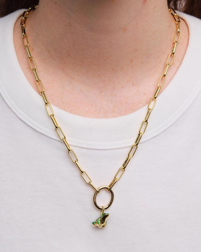 Les Néréides Green Frog Pendant - Green