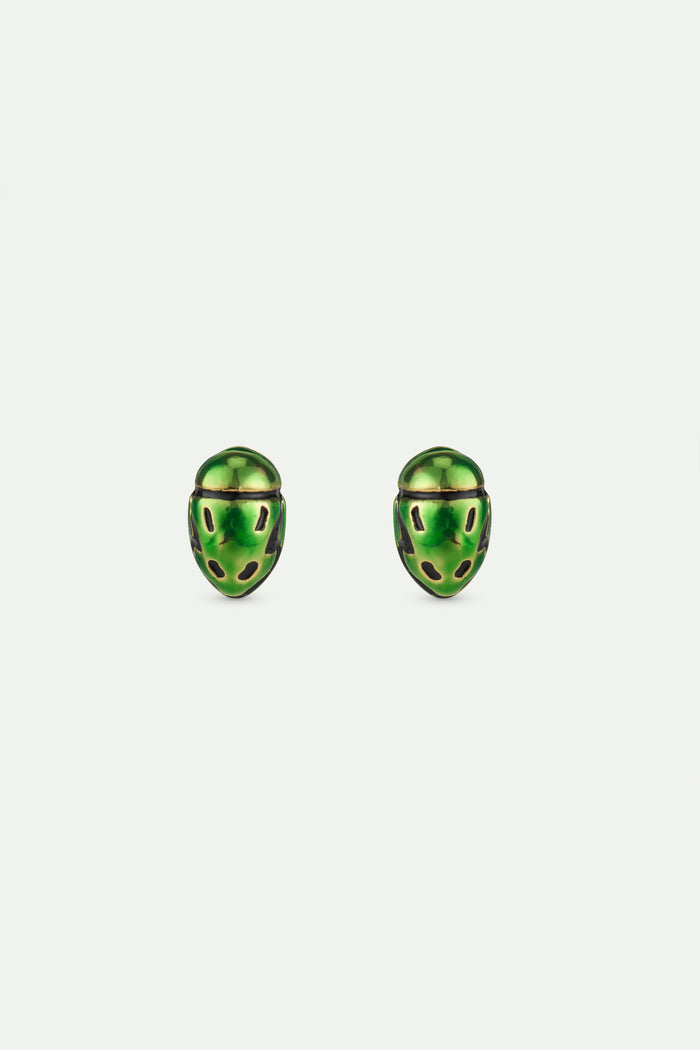 les néréides Green Rose Chafer Post Earrings - Green