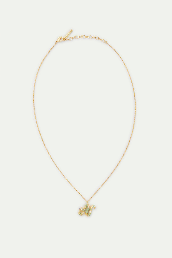 Les Néréides Green Snake Pendant Necklace - Green