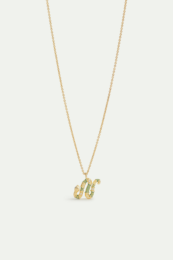 les néréides Green Snake Pendant Necklace - Green