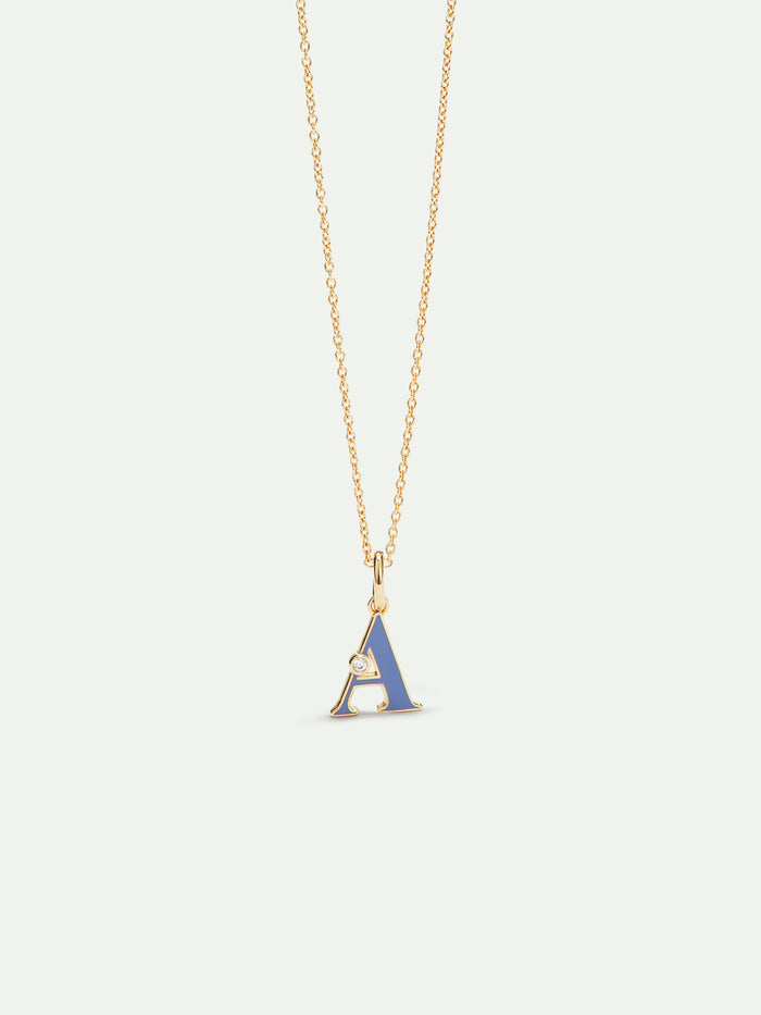 les néréides Letter A Pendant Necklace - Blue