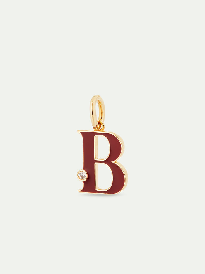 Les Néréides Letter B Pendant Necklace - Burgundy