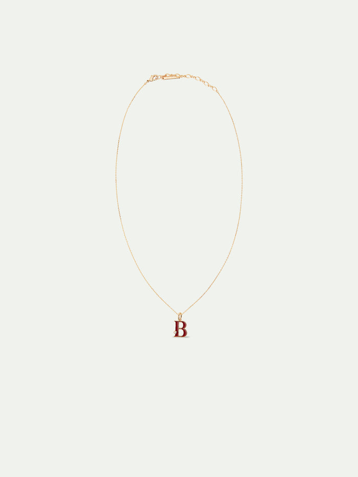 Les Néréides Letter B Pendant Necklace - Burgundy