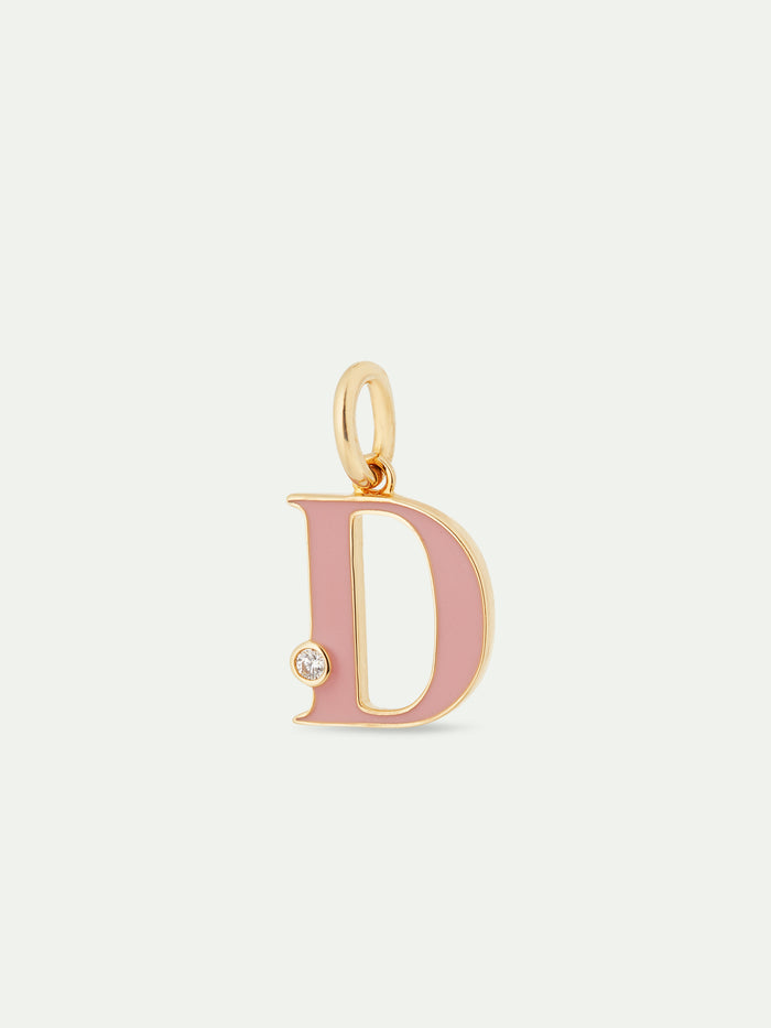 Les Néréides Letter D Pendant Necklace - Pink