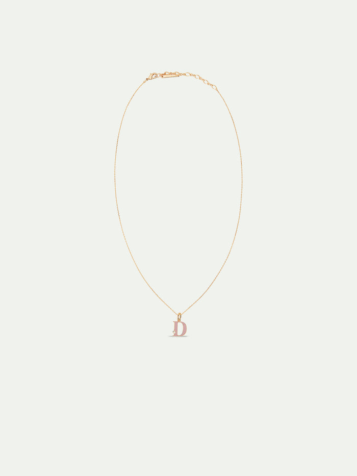 Les Néréides Letter D Pendant Necklace - Pink