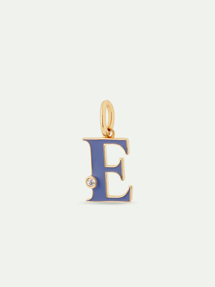 Les Néréides Letter E Pendant Necklace - Blue