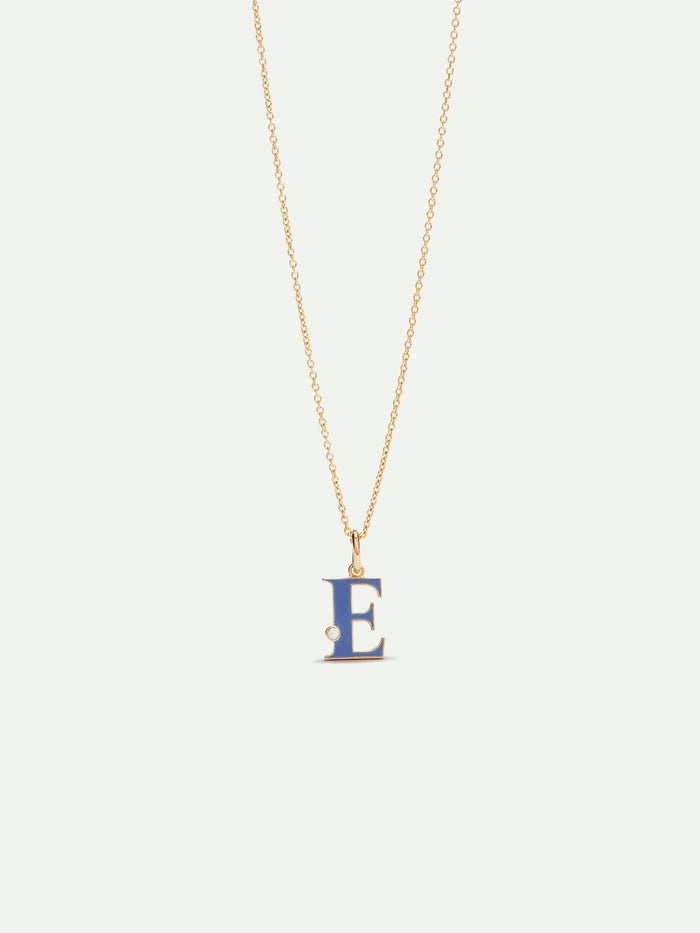 les néréides Letter E Pendant Necklace - Blue