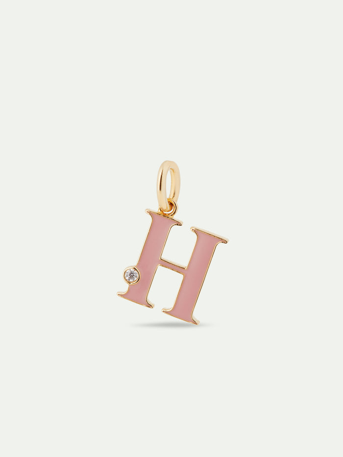 Les Néréides Letter H Pendant Necklace - Pink