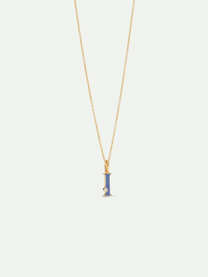les néréides Letter I Pendant Necklace - Blue