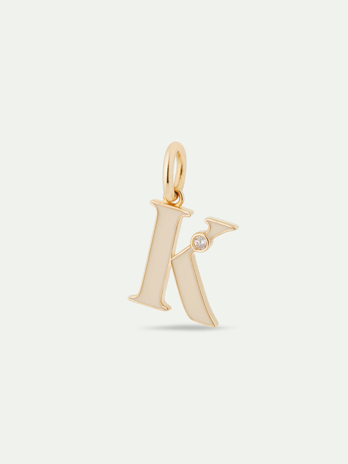 Les Néréides Letter K Pendant Necklace - Off White